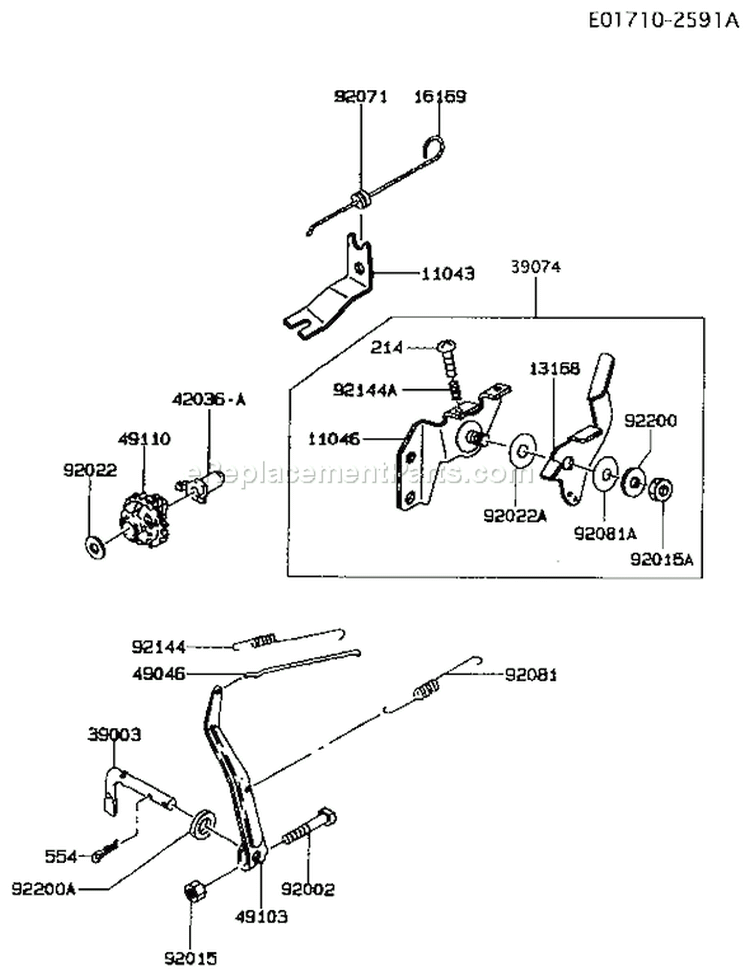 Page C Diagram and Parts List for FA130D BS19 Kawasaki Engine