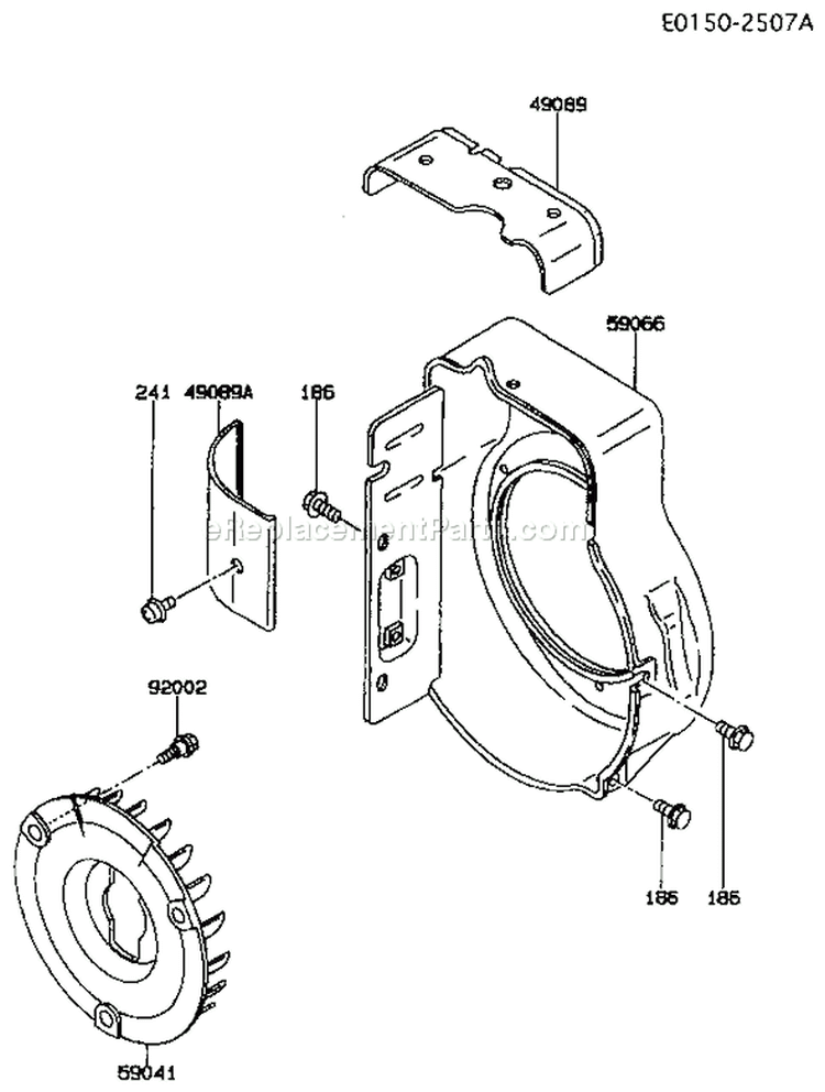 Page D Diagram and Parts List for FA130D BS19 Kawasaki Engine