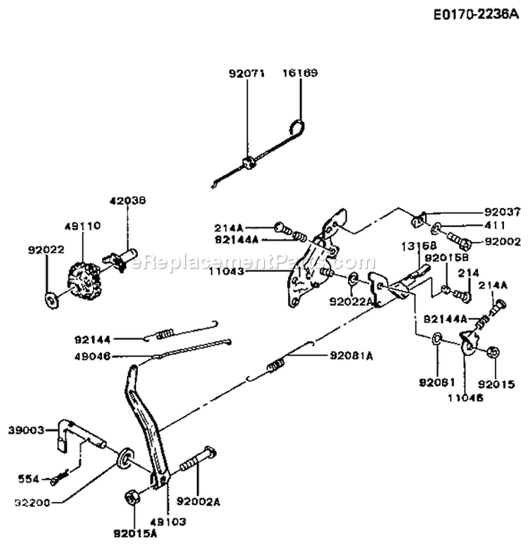 Page C Diagram and Parts List for FA130D AS21 Kawasaki Engine