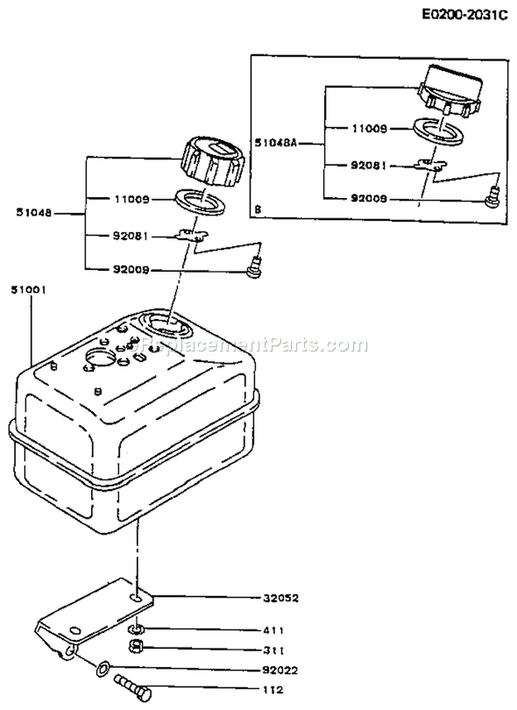 Page G Diagram and Parts List for FA130D AS21 Kawasaki Engine