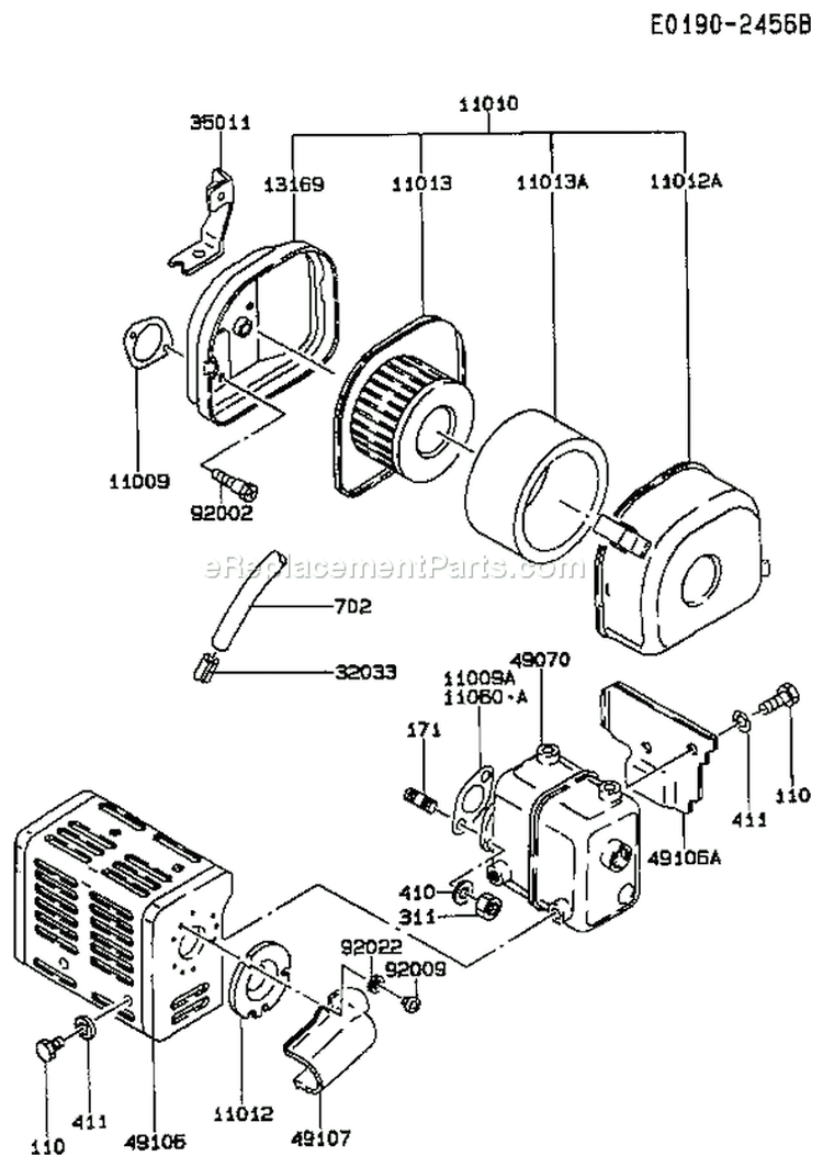 Page A Diagram and Parts List for FA130D BT62 Kawasaki Engine