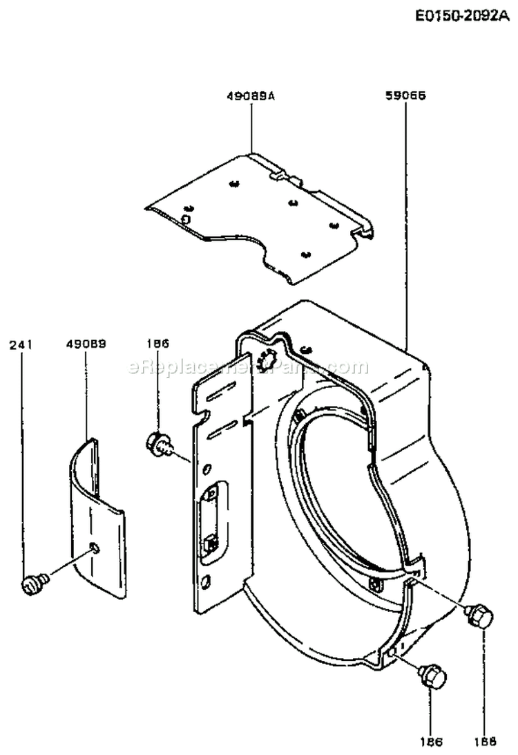 Page E Diagram and Parts List for FA130D CG20 Kawasaki Engine