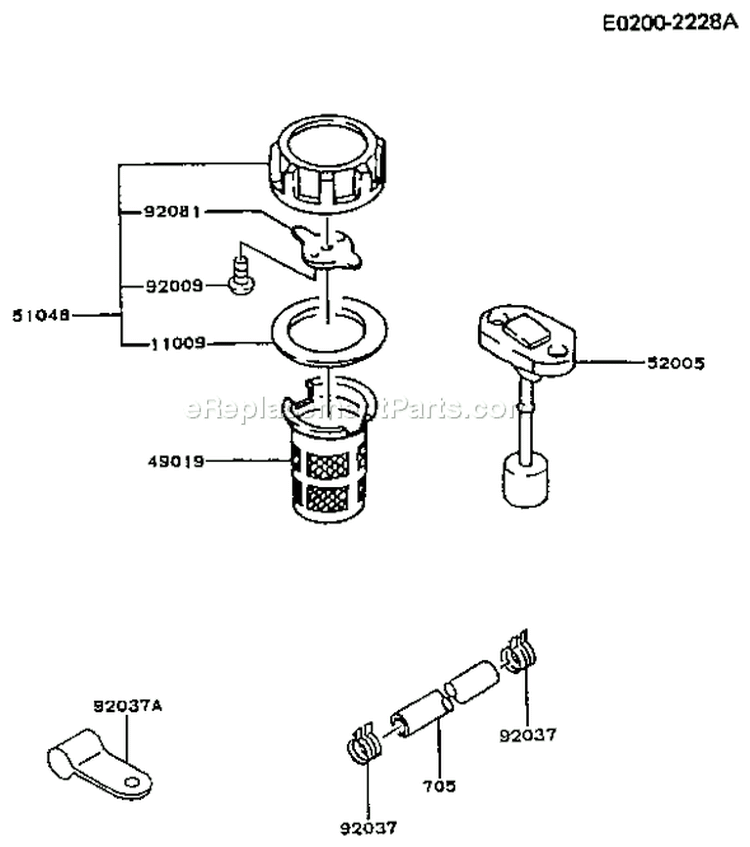 Page G Diagram and Parts List for FA130D CM81 Kawasaki Engine