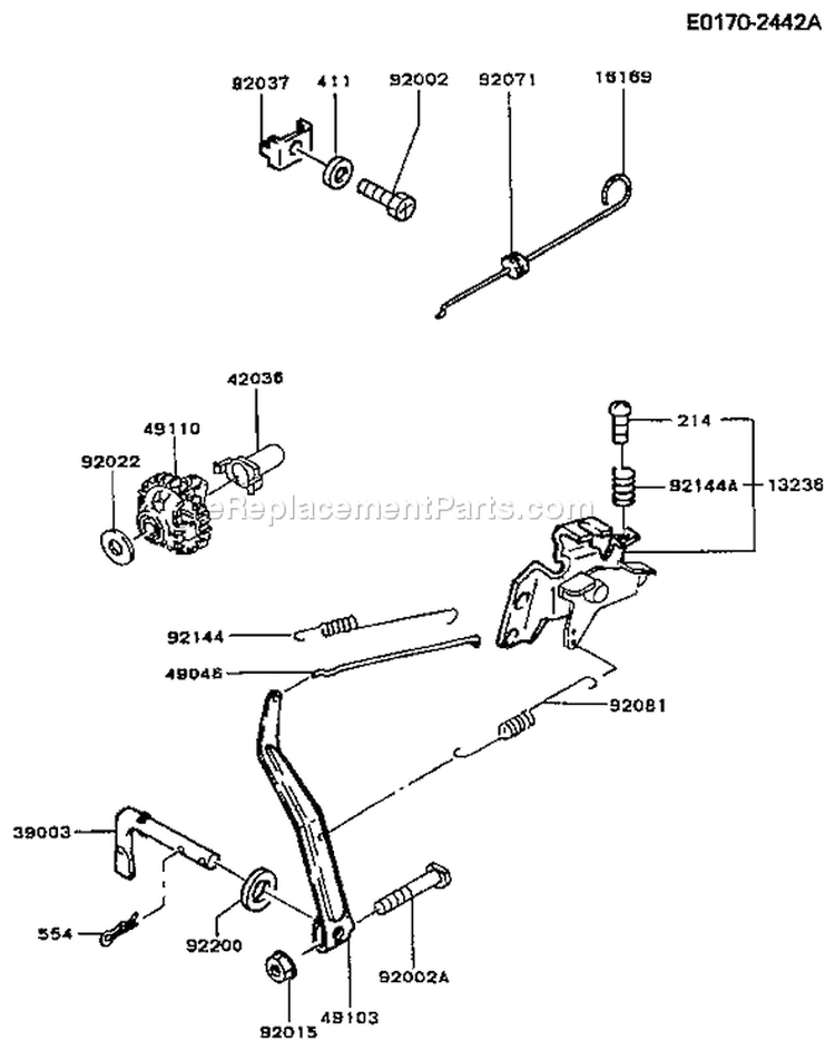 Page C Diagram and Parts List for FA130D CS15 Kawasaki Engine