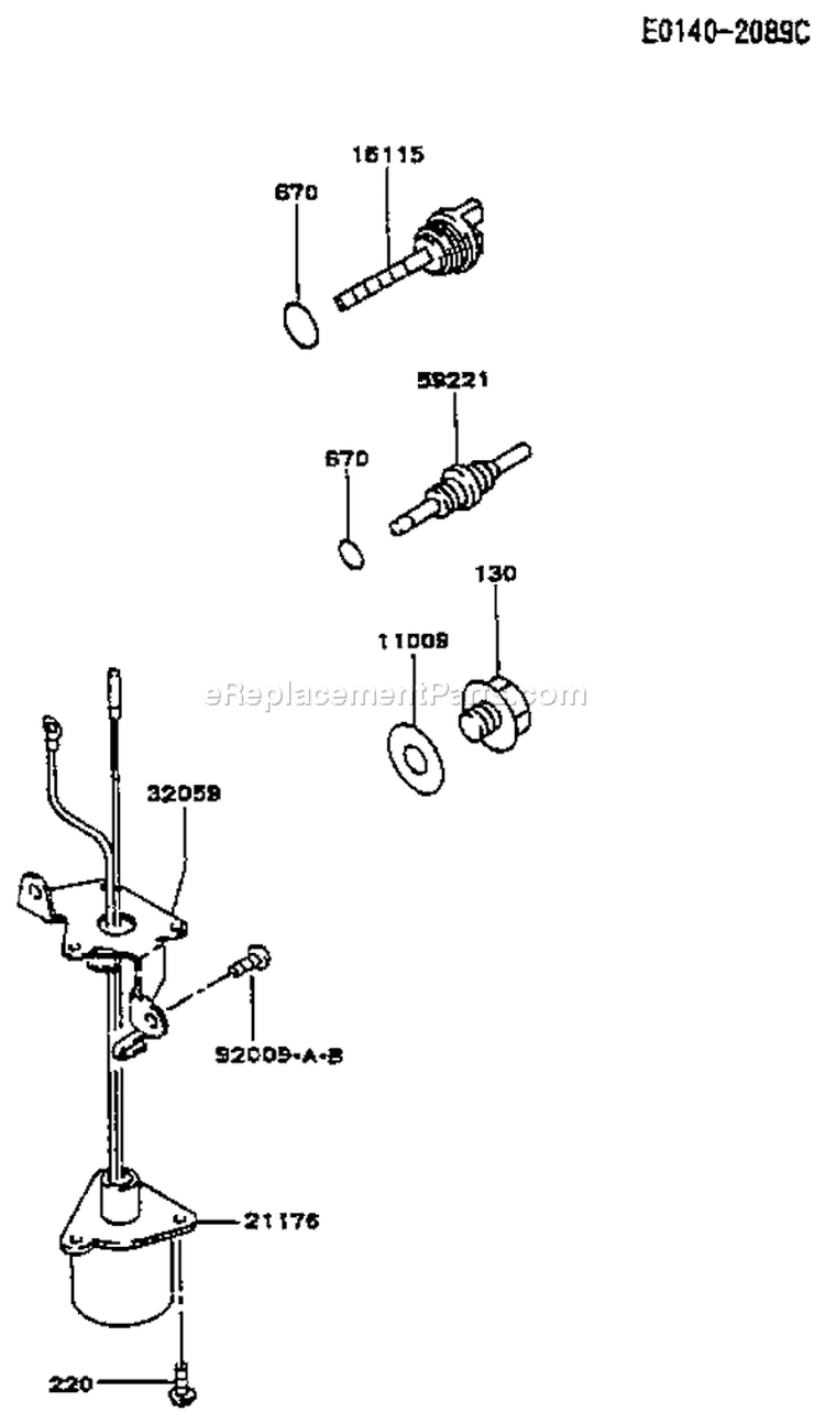 Page H Diagram and Parts List for FA130D CS20 Kawasaki Engine