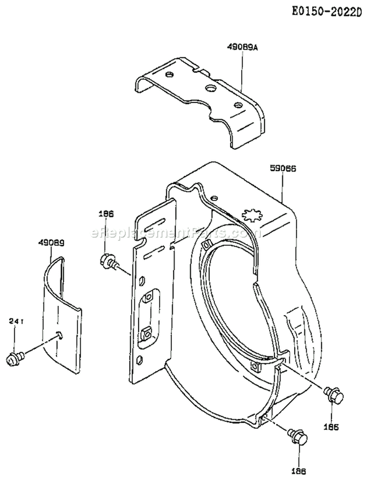Page E Diagram and Parts List for FA130D FJ80 Kawasaki Engine