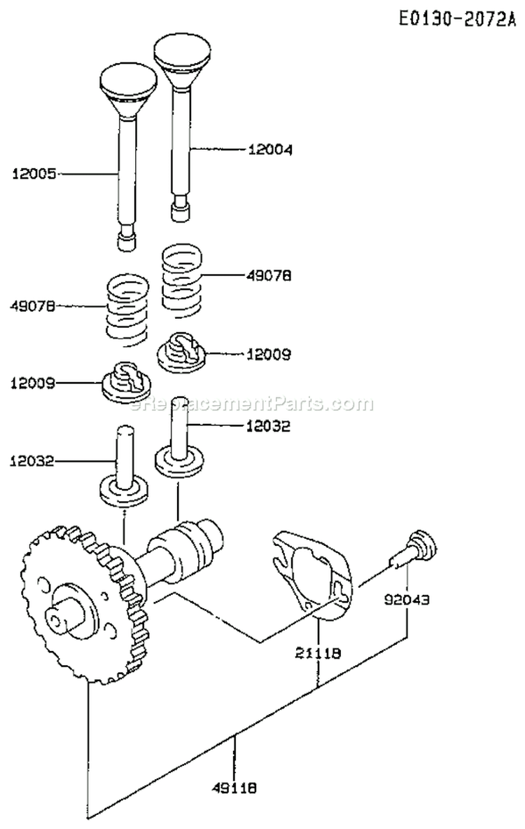 Page L Diagram and Parts List for FA130D BT62 Kawasaki Engine