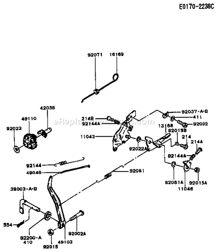 Page C Diagram and Parts List for FA130D ES01 Kawasaki Engine