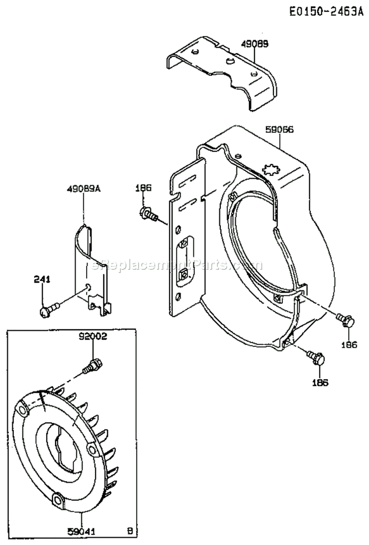 Page D Diagram and Parts List for FA130D BT62 Kawasaki Engine