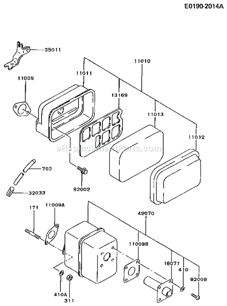Page A Diagram and Parts List for FA130D GS06 Kawasaki Engine