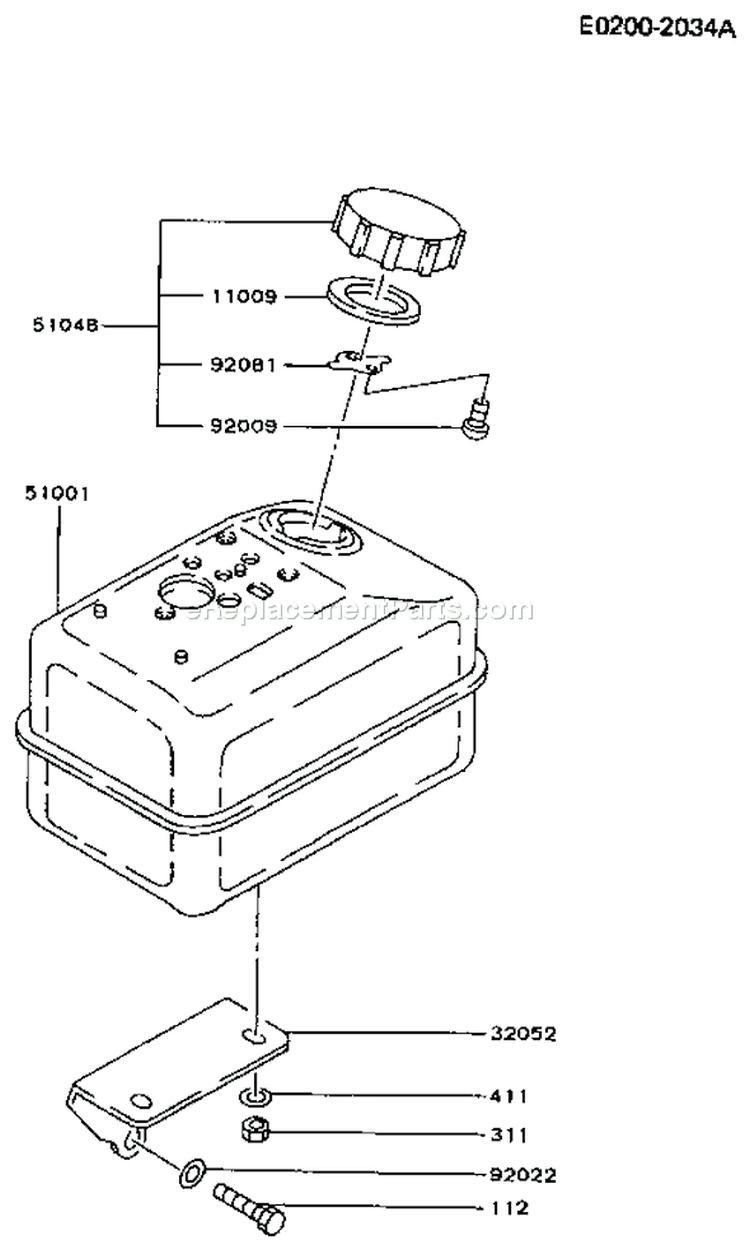Page G Diagram and Parts List for FA130D MS00 Kawasaki Engine