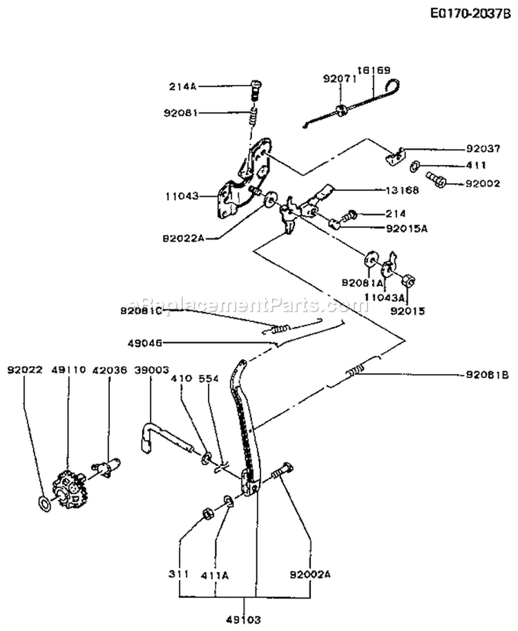 Page C Diagram and Parts List for FA210D AS22 Kawasaki Engine