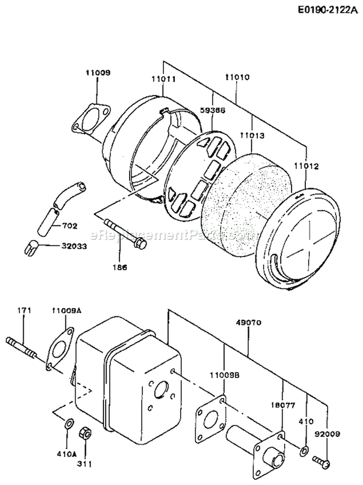 Page A Diagram and Parts List for FA210D CM81 Kawasaki Engine