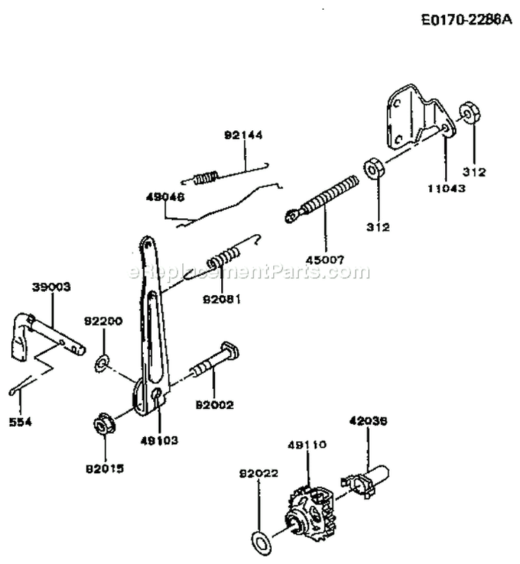 Page C Diagram and Parts List for FA210D CM81 Kawasaki Engine