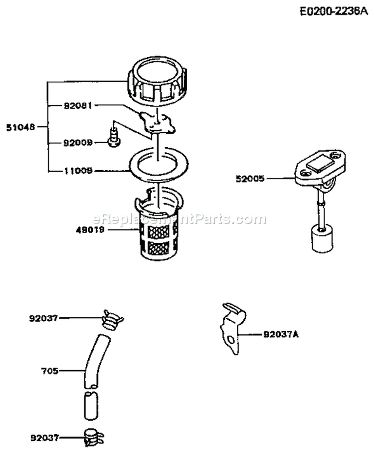 Page G Diagram and Parts List for FA210D CM81 Kawasaki Engine