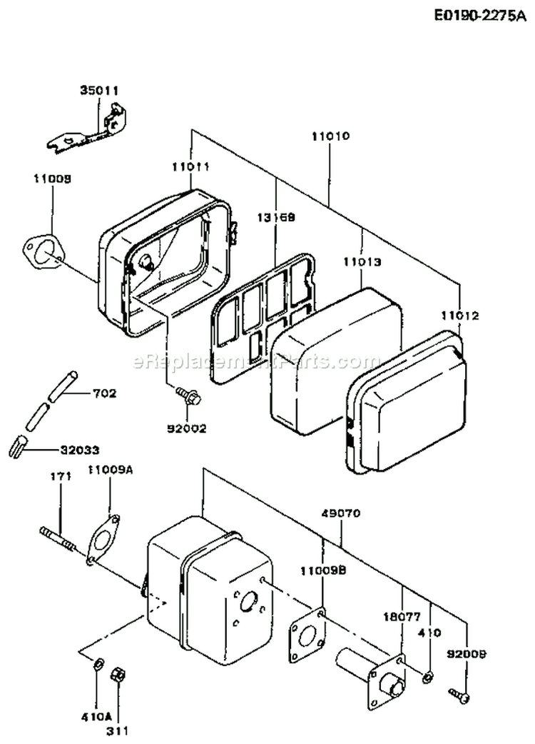 Page A Diagram and Parts List for FA210D CS06 Kawasaki Engine