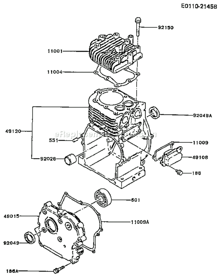 Page E Diagram and Parts List for FA210D CS06 Kawasaki Engine