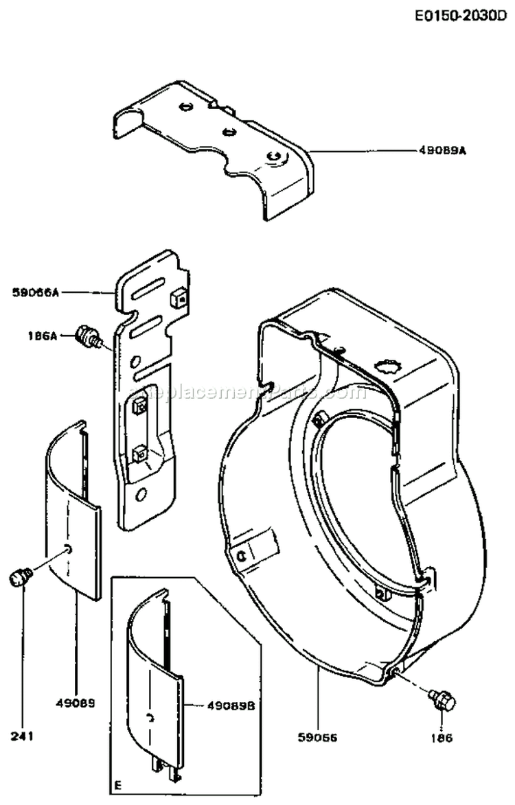 Page D Diagram and Parts List for FA210D ES10 Kawasaki Engine