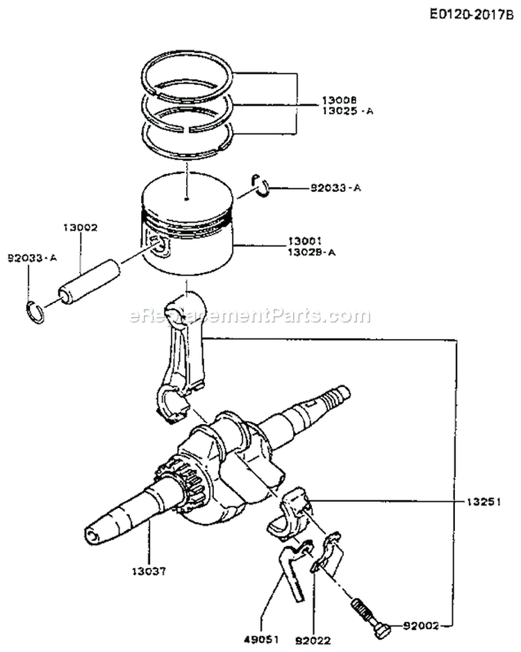 Page I Diagram and Parts List for FA210D ES10 Kawasaki Engine