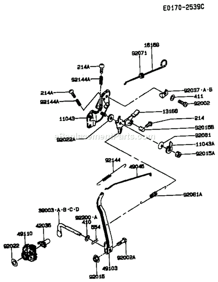 Page C Diagram and Parts List for FA210D HS01 Kawasaki Engine