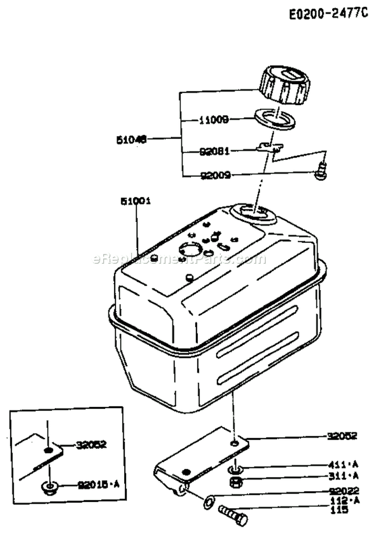 Page G Diagram and Parts List for FA210D HS01 Kawasaki Engine