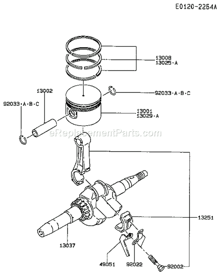 Page J Diagram and Parts List for FA210D GS05 Kawasaki Engine