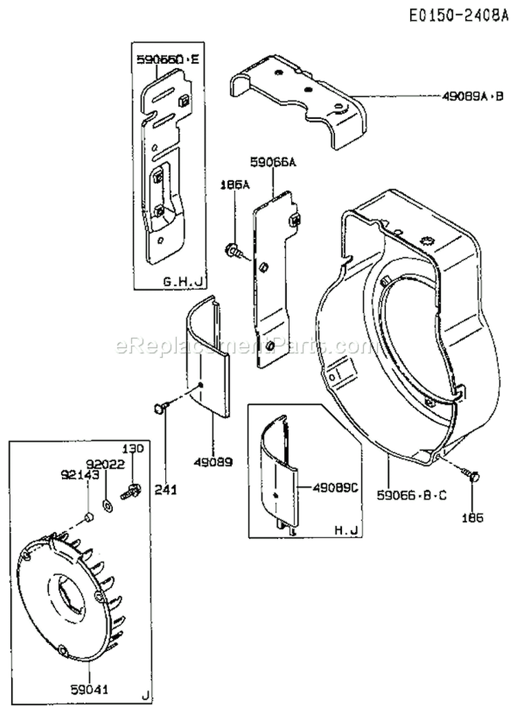 Page D Diagram and Parts List for FA210D GS05 Kawasaki Engine