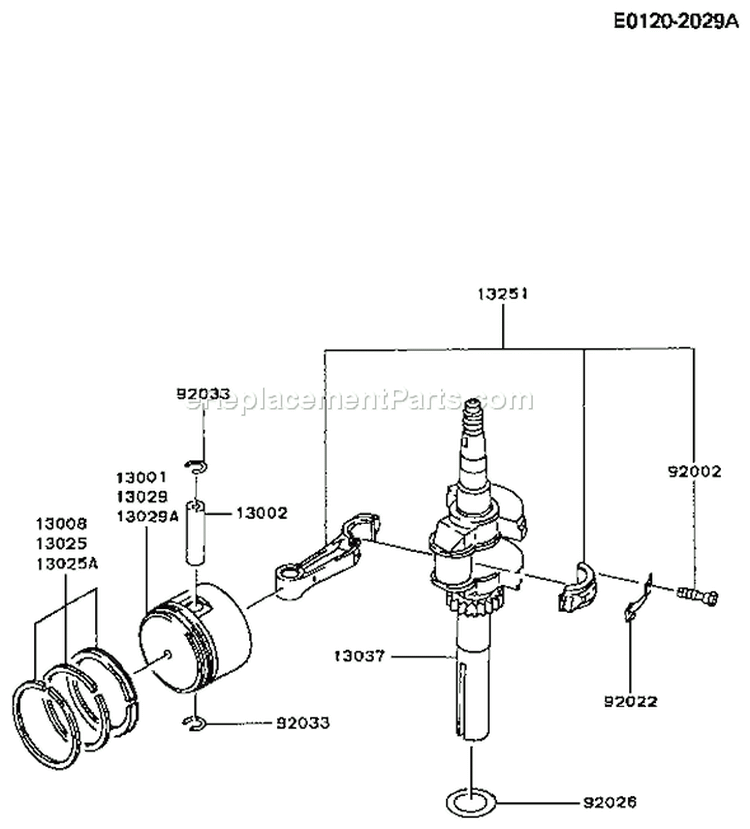 Page J Diagram and Parts List for FA210R AS02 Kawasaki Engine