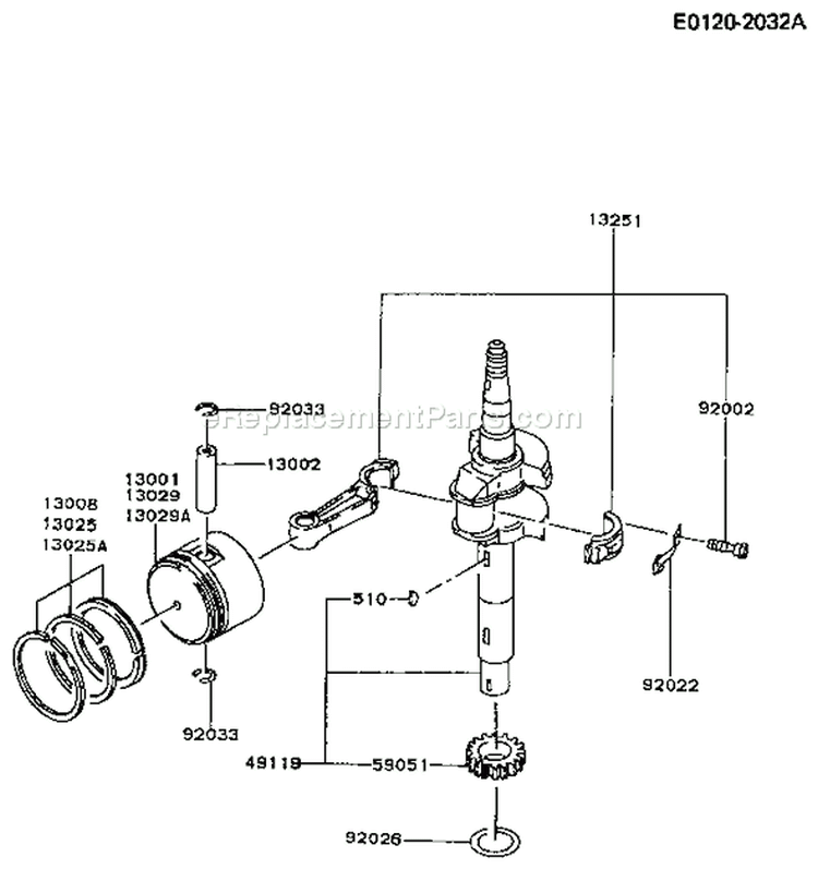 Page J Diagram and Parts List for FA210R AS03 Kawasaki Engine