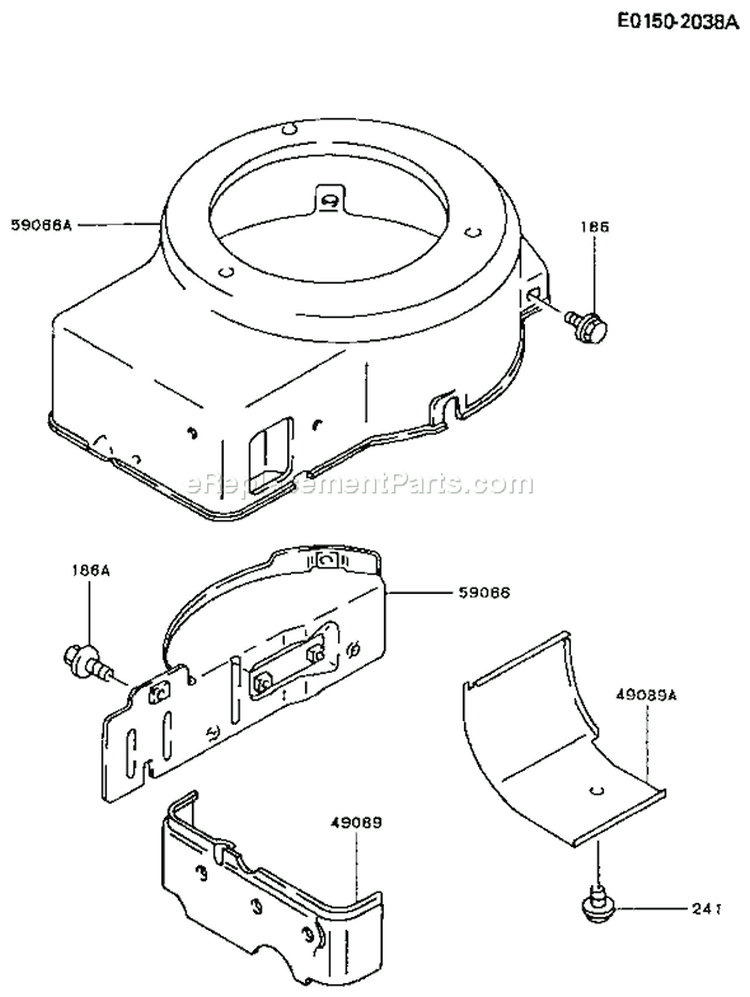 Page D Diagram and Parts List for FA210R AS03 Kawasaki Engine