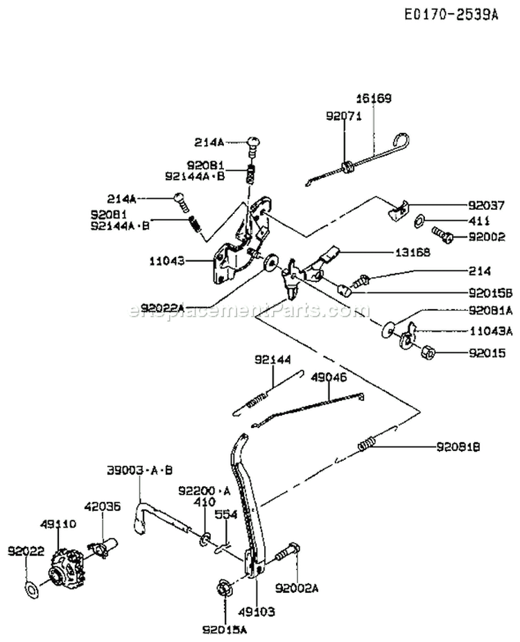 Page C Diagram and Parts List for FA210D MS00 Kawasaki Engine