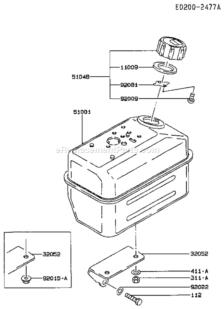 Page G Diagram and Parts List for FA210D MS00 Kawasaki Engine
