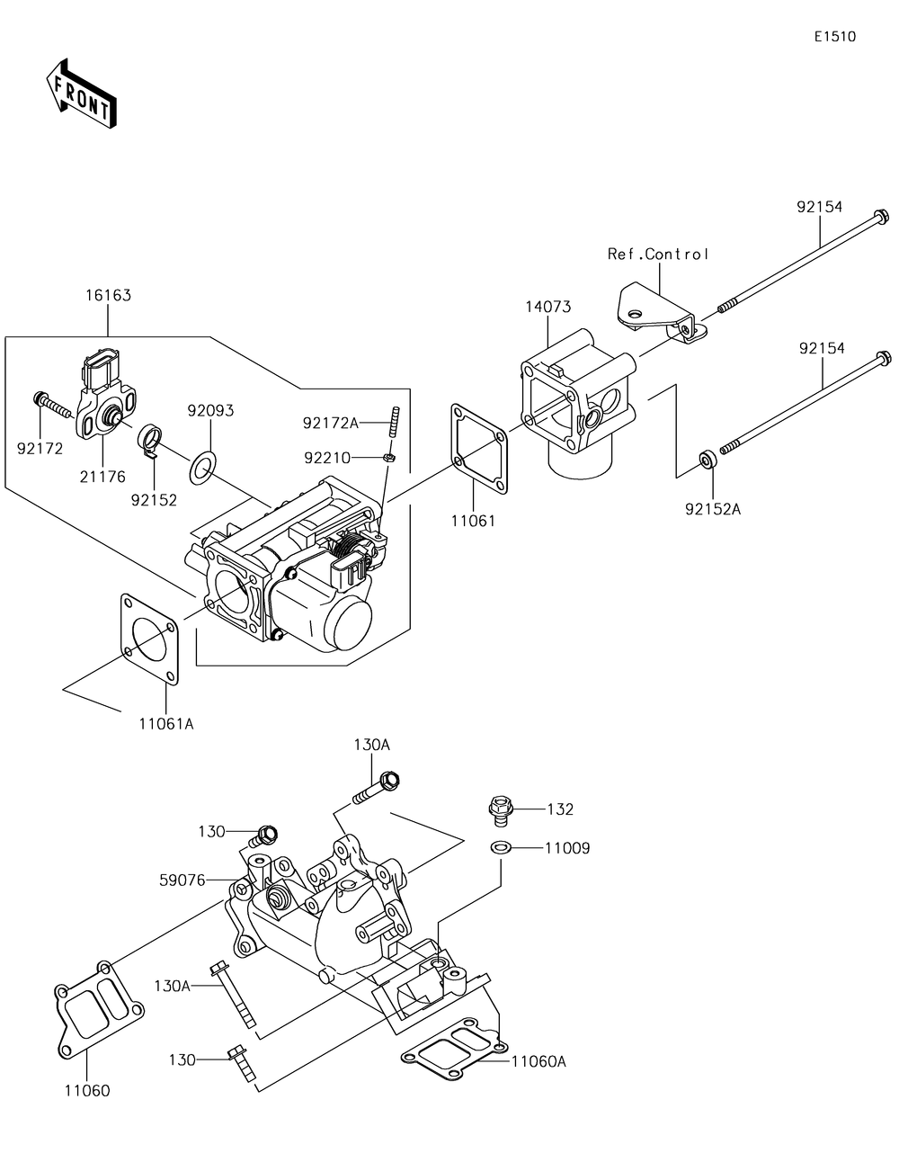 Throttle Diagram and Parts List for KAF620XJF 2018 Kawasaki Lawn Tractor Accessories