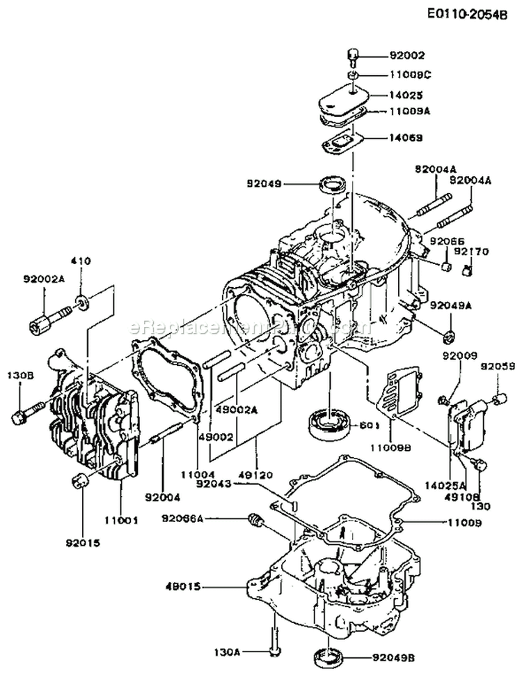 Page E Diagram and Parts List for FB460V-AS30  Kawasaki Engine
