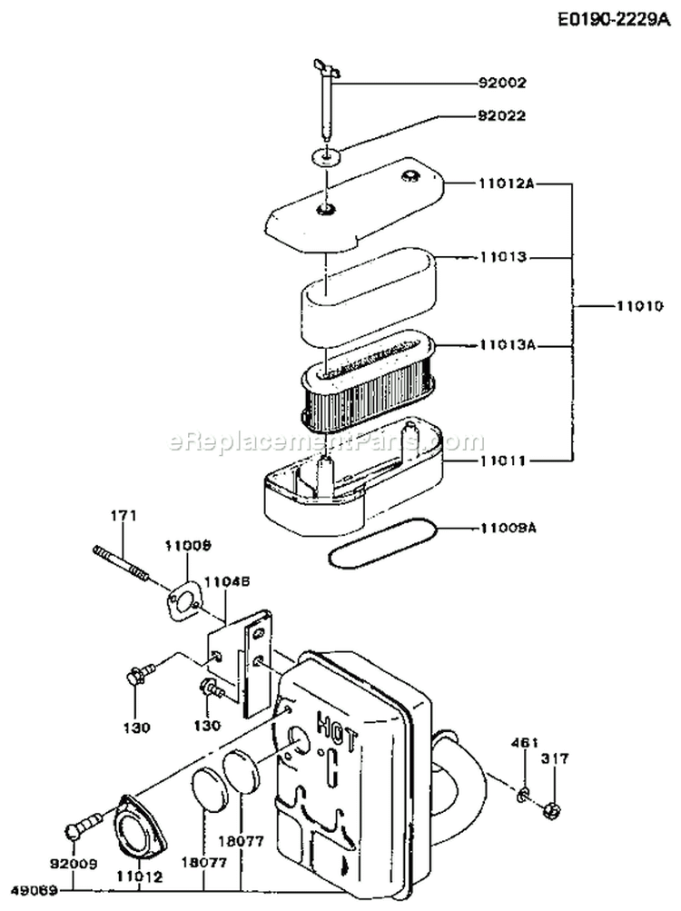 Page A Diagram and Parts List for FB460V AS31 Kawasaki Engine