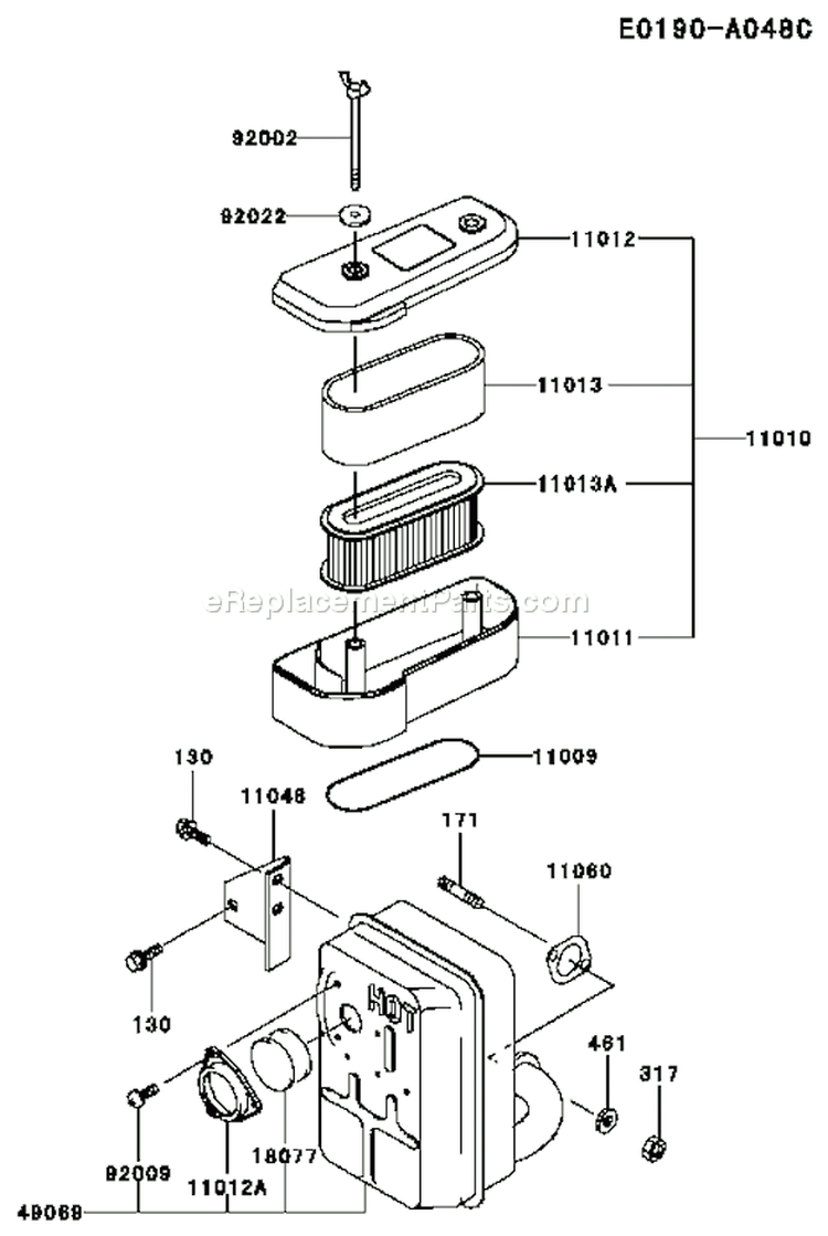 Page A Diagram and Parts List for FB460V AS37 Kawasaki Engine