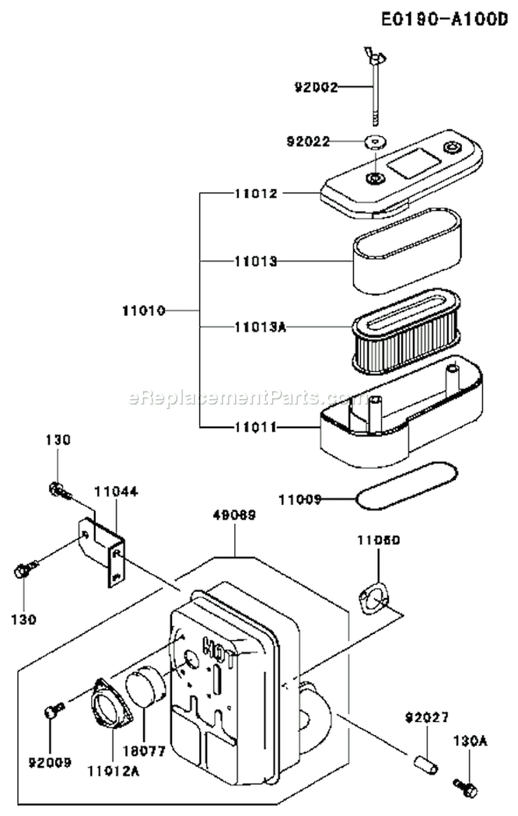 Page A Diagram and Parts List for FB460V AS38 Kawasaki Engine