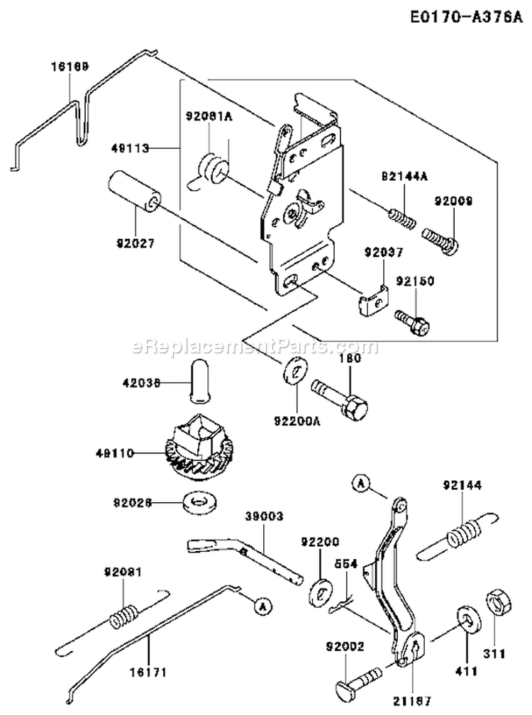 Page C Diagram and Parts List for FB460V AS38 Kawasaki Engine