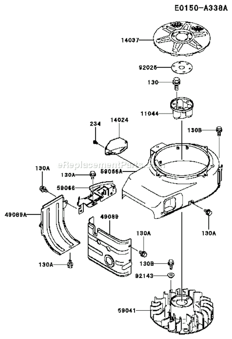 Page D Diagram and Parts List for FB460V AS38 Kawasaki Engine