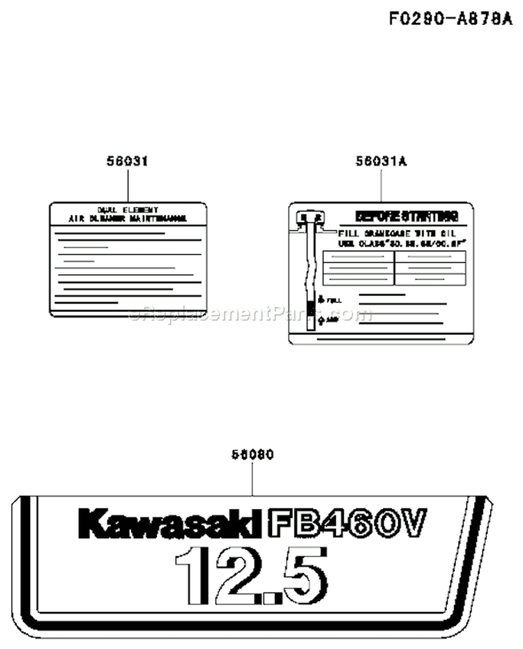 Page G Diagram and Parts List for FB460V AS38 Kawasaki Engine