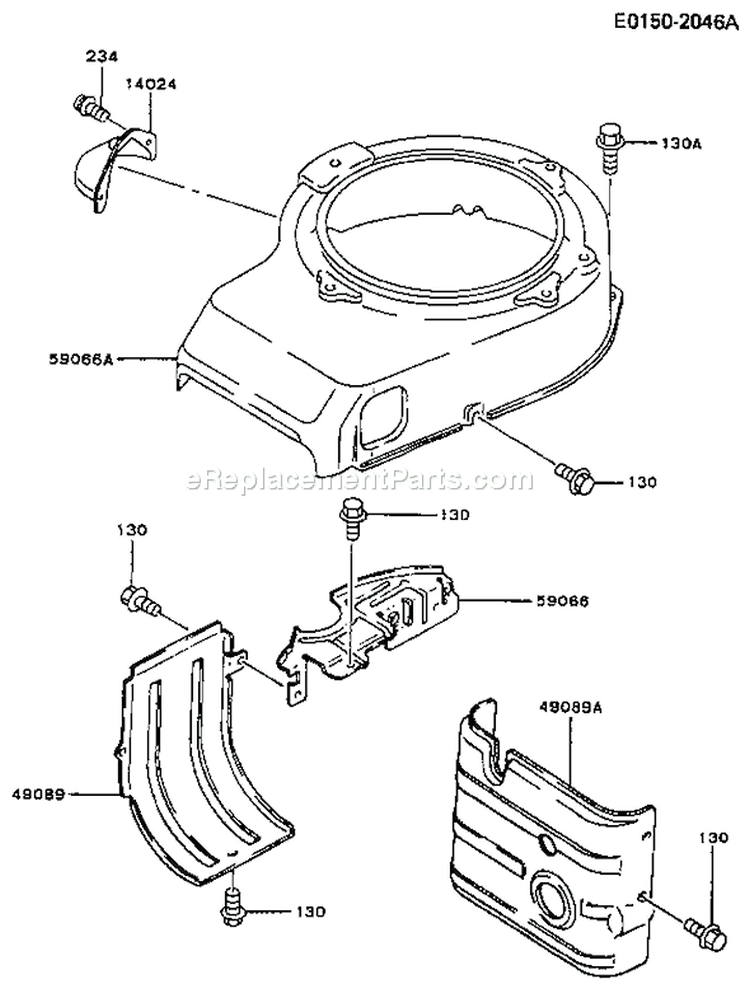 Page D Diagram and Parts List for FB460V-AS17  Kawasaki Engine