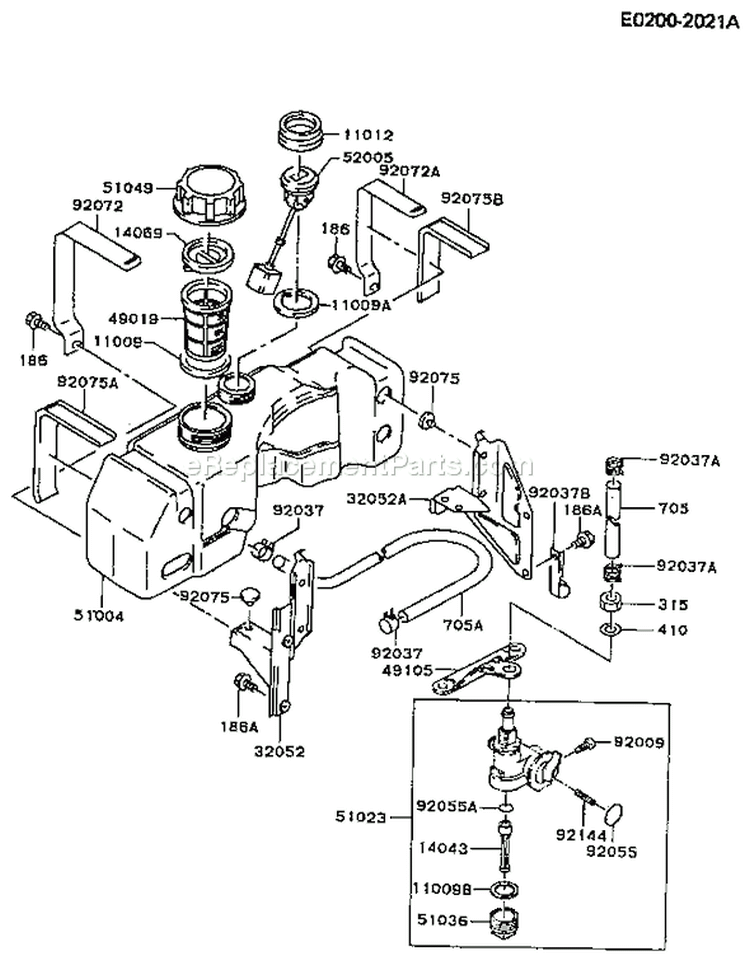 Page G Diagram and Parts List for FB460V-AS17  Kawasaki Engine