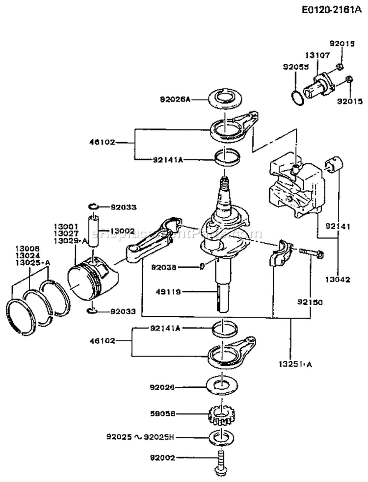 Page J Diagram and Parts List for FB460V-BS19  Kawasaki Engine