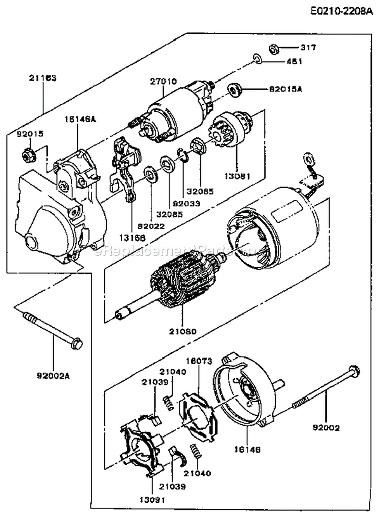 Page L Diagram and Parts List for FB460V-BS19  Kawasaki Engine