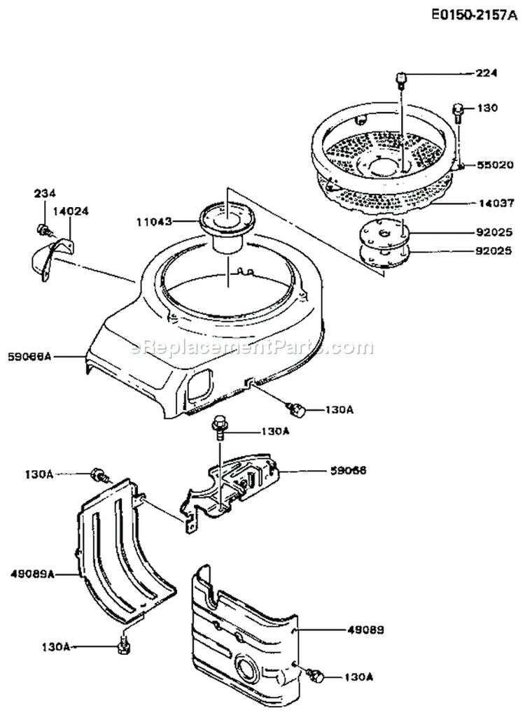 Page D Diagram and Parts List for FB460V-BS23  Kawasaki Engine