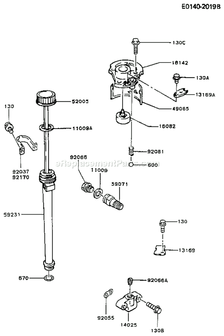 Page H Diagram and Parts List for FB460V-BS23  Kawasaki Engine