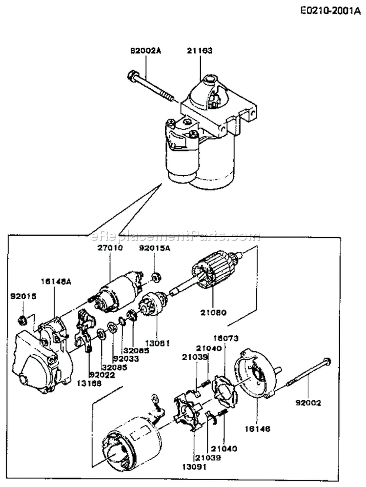 Page K Diagram and Parts List for FB460V-BS26  Kawasaki Engine