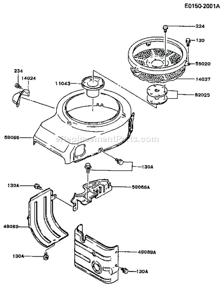 Page D Diagram and Parts List for FB460V-BS26  Kawasaki Engine