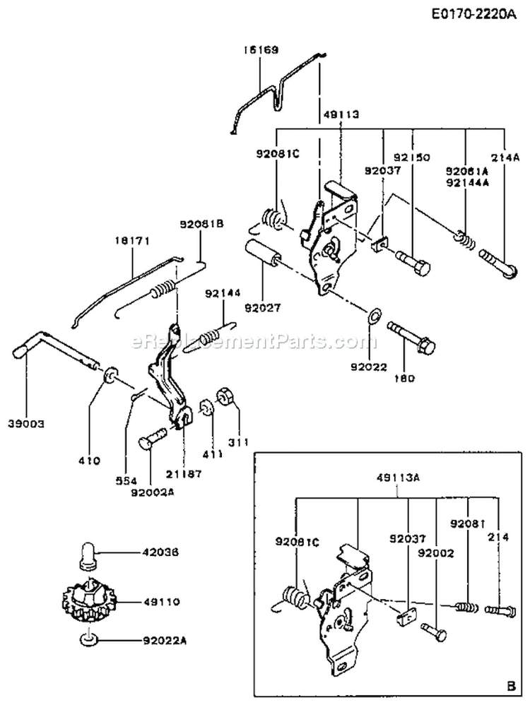 Page C Diagram and Parts List for FB460V-BS28  Kawasaki Engine