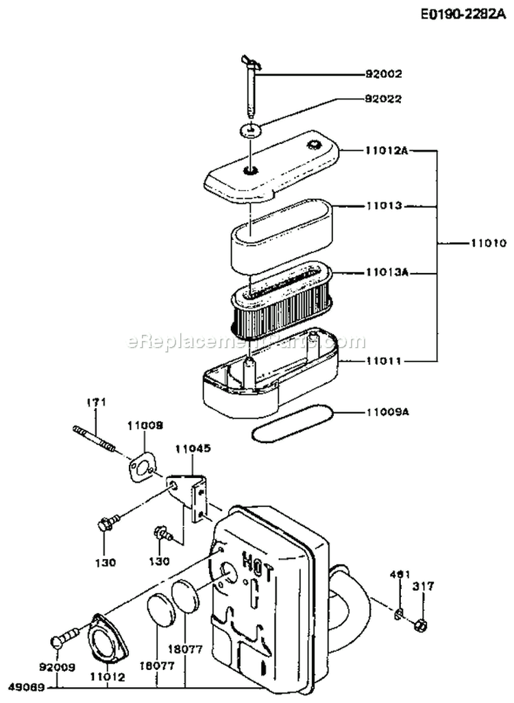Page A Diagram and Parts List for FB460V BS29 Kawasaki Engine